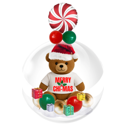 Chicago Holiday Balloon Bear “Merry Chi-Mas”